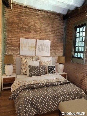 Bedroom, Interior, Stone Walls, Wood Texture Flooring