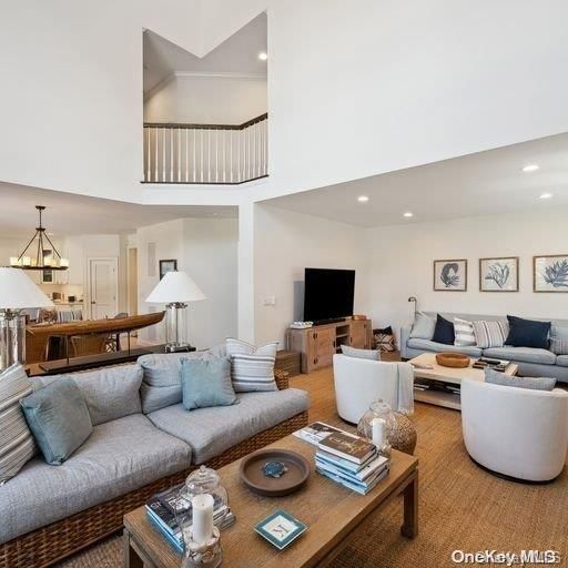 Interior, Living room, Pendant Lights, Recessed Lighting, Wood Texture Flooring