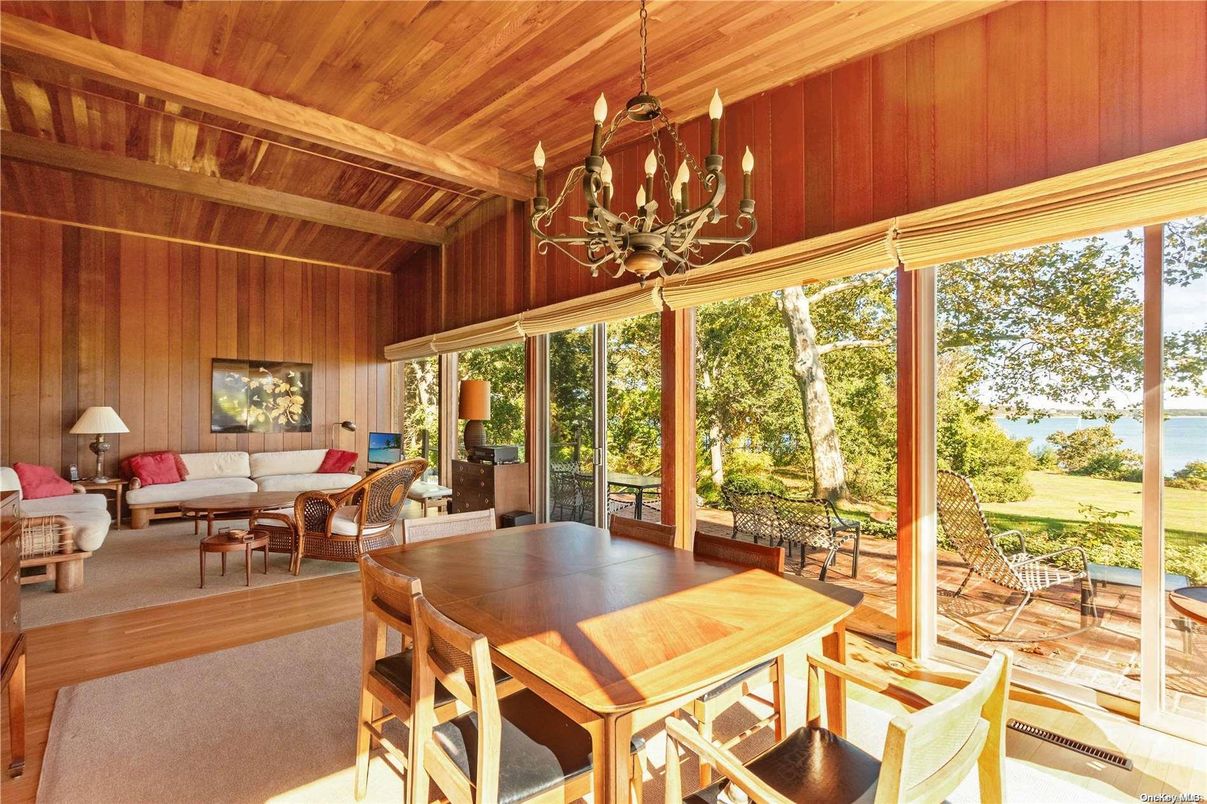 Chandelier, Dining room, Interior, Living room, Wooden Beams, Wooden Ceilings, Wood Texture Flooring