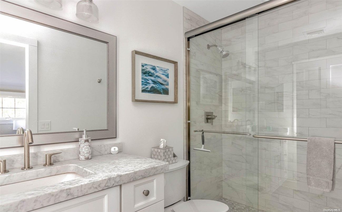 Bathroom, Glass Shower, Interior, Marble Walls