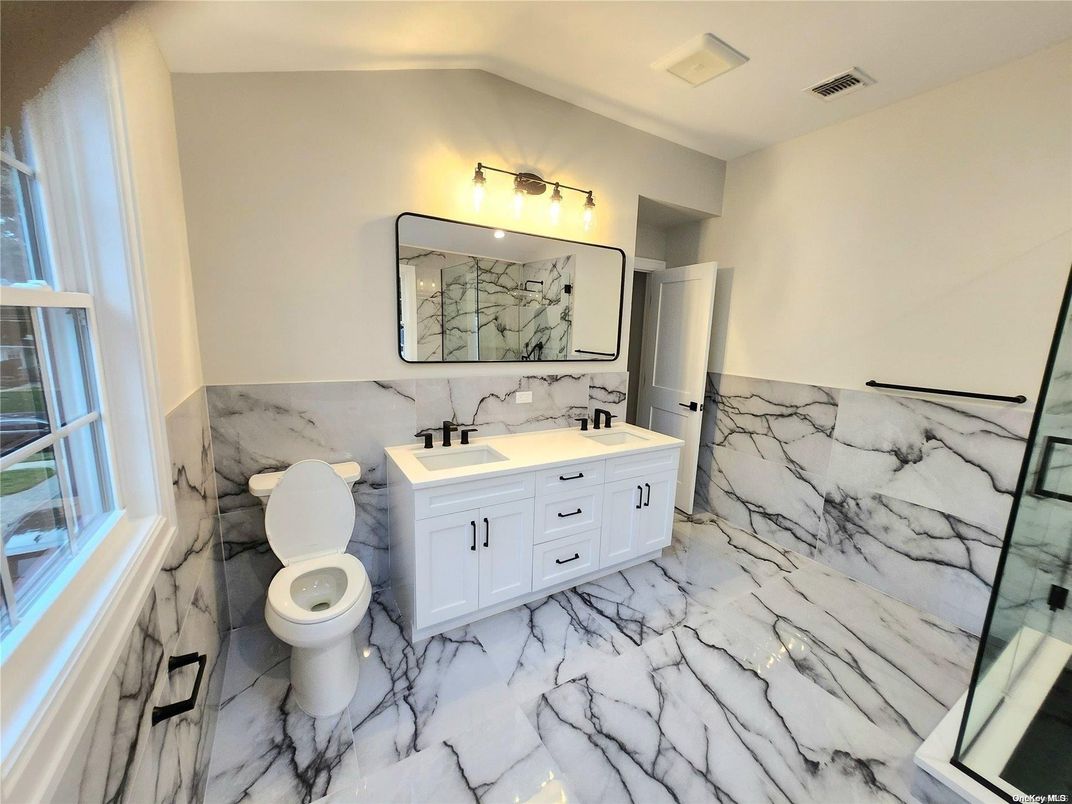 Bathroom, Dual Sink Vanities, Interior, Marble, Marble Walls
