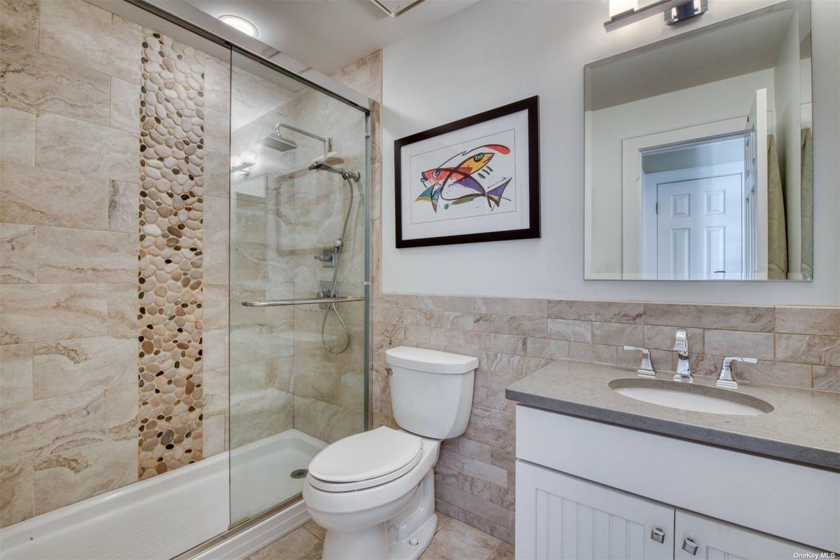 Bathroom, Glass Shower, Interior, Stone Walls