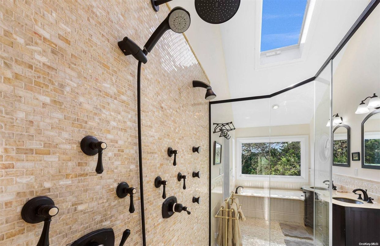 Bathroom, Glass Shower, Interior, Stone Walls