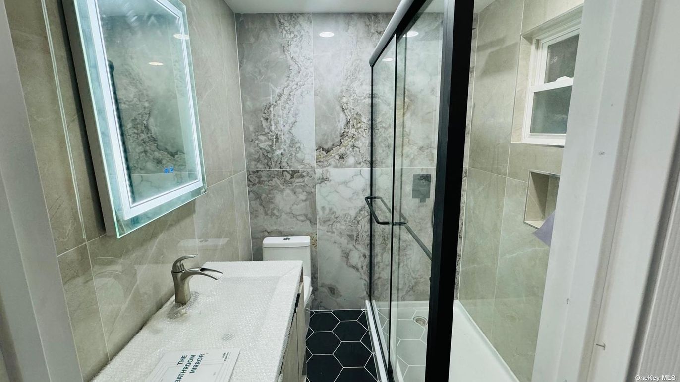Bathroom, Glass Shower, Interior, Marble Walls, Recessed Lighting