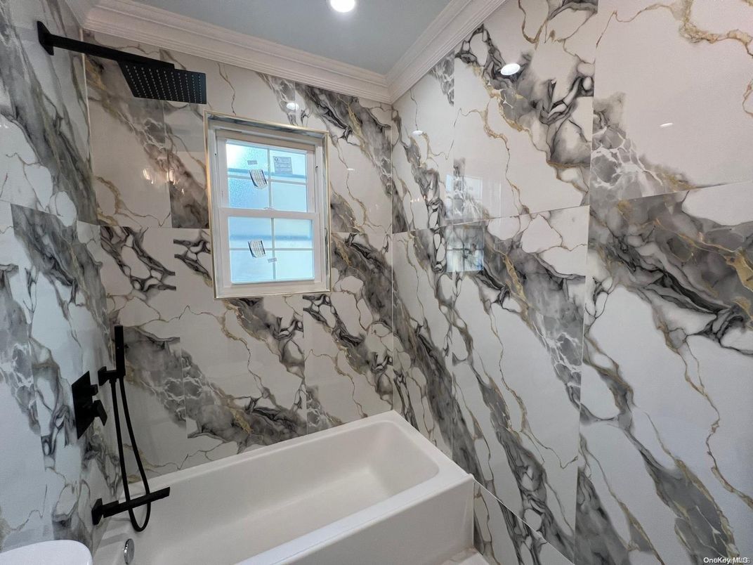 Bathroom, Interior, Marble Walls, Recessed Lighting