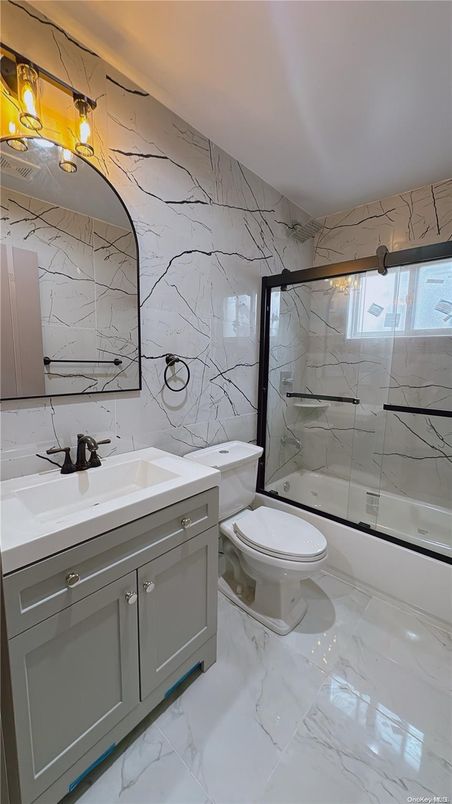 Bathroom, Glass Shower, Interior, Marble, Marble Walls