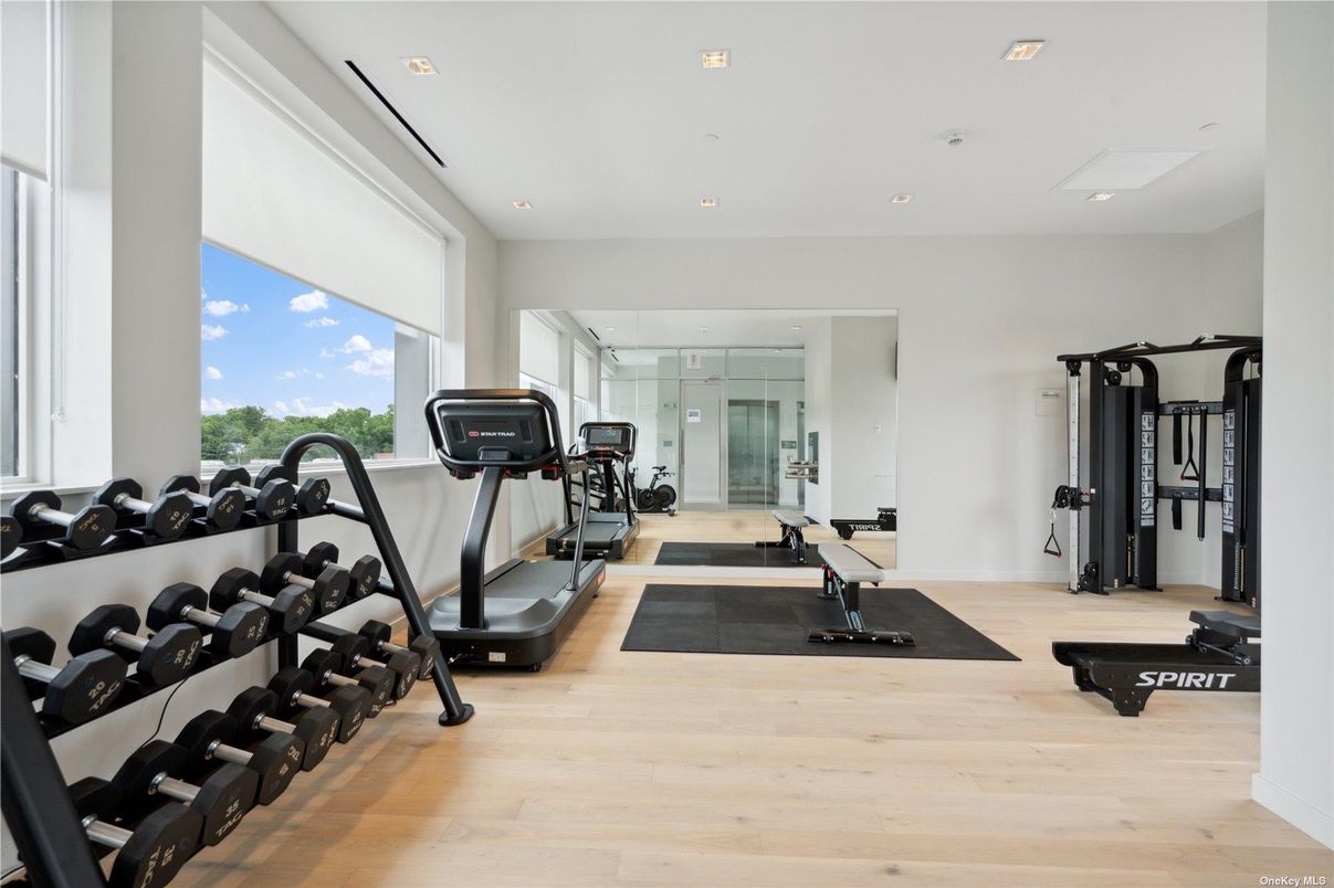 Fitness Equipment, Interior, Recessed Lighting, Wood Texture Flooring