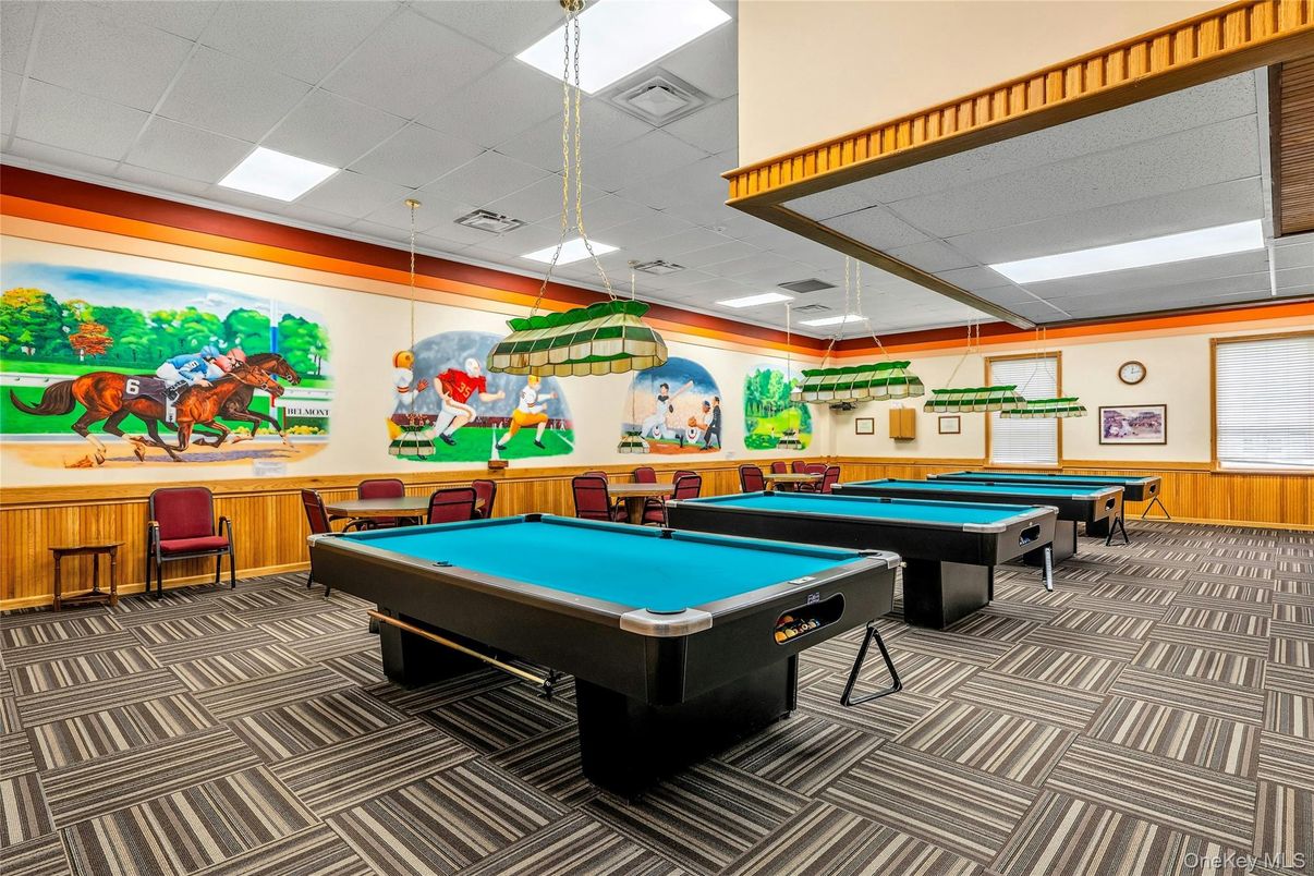 Billiard Table, Game Room, Interior, Pendant Lights