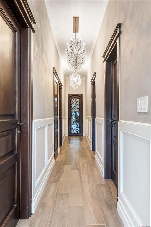 Chandelier, Interior, Wood Texture Flooring