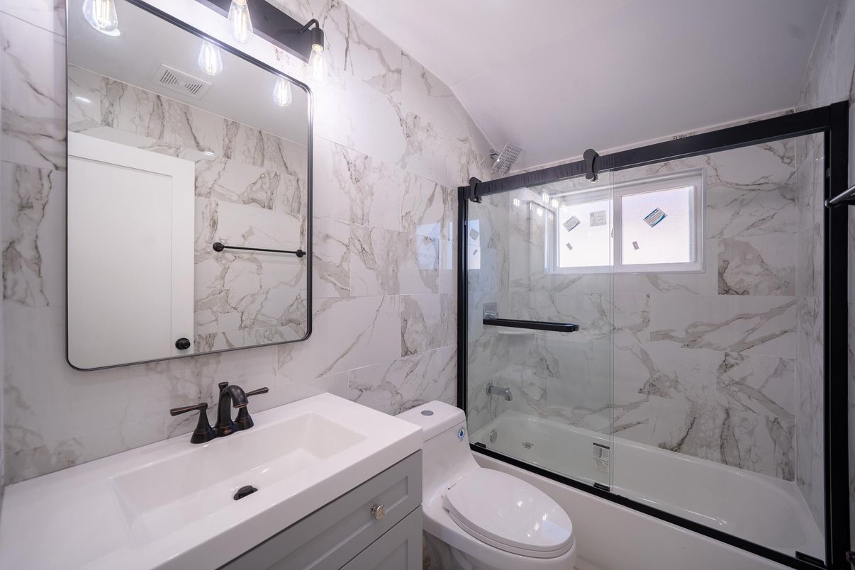 Bathroom, Glass Shower, Interior, Marble Walls