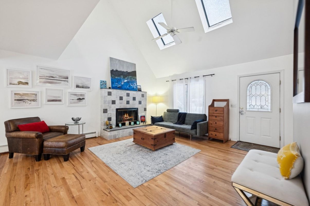 Fireplace, Interior, Living room, Wood Texture Flooring
