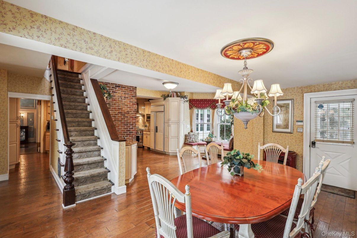 Chandelier, Dining room, Interior, Wood Texture Flooring