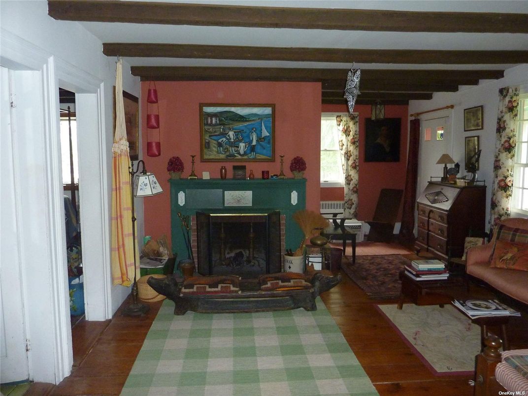 Fireplace, Interior, Living room, Wooden Beams, Wood Texture Flooring