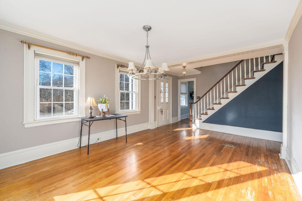 Chandelier, Home Office, Interior, Wood Texture Flooring