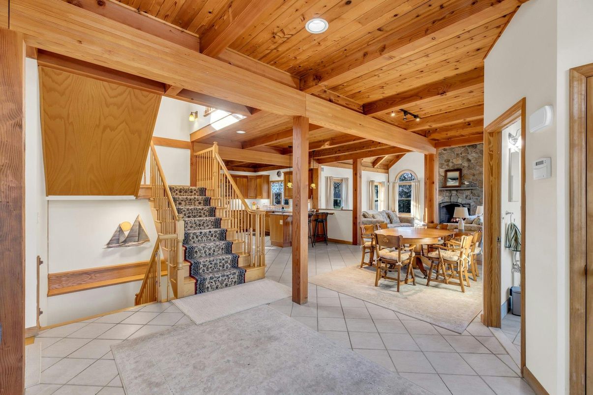 Dining room, Fireplace, Interior, Wooden Beams, Wooden Ceilings
