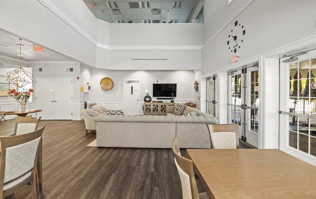 Dining room, Interior, Living room, Pendant Lights, Wood Texture Flooring
