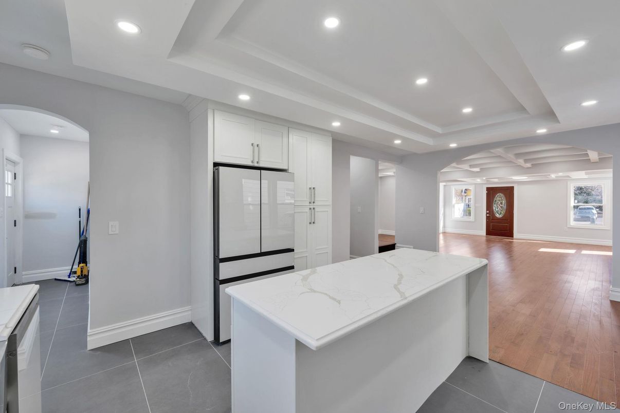 Interior, Kitchen, Recessed Lighting, Wood Texture Flooring