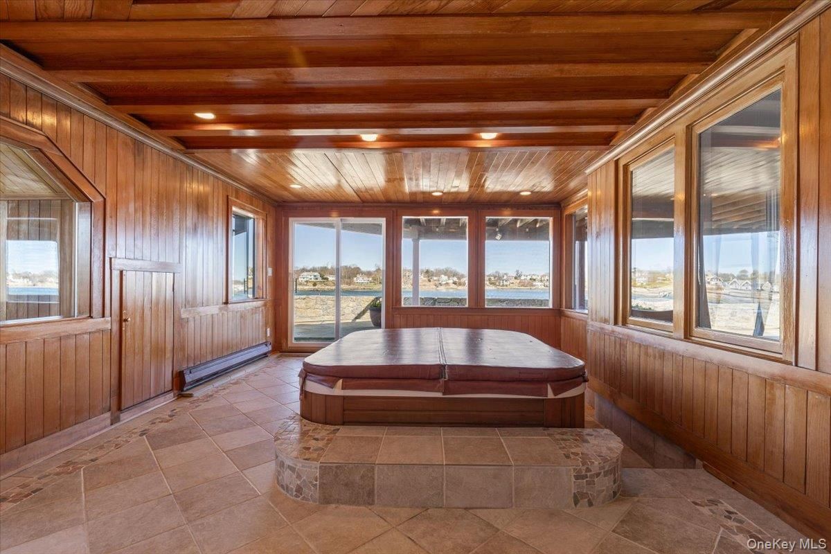 Hot Tub, Interior, Recessed Lighting, Water, Wooden Ceilings, Wooden Walls