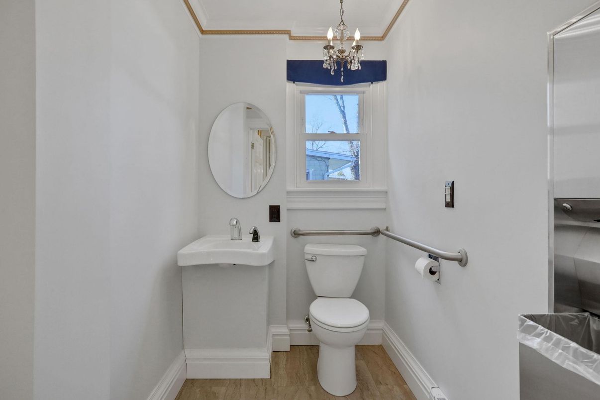 Bathroom, Chandelier, Interior, Wood Texture Flooring