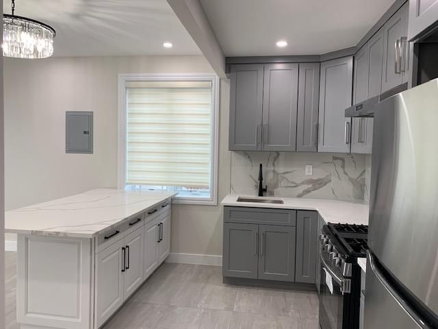 Interior, Kitchen, Marble Walls, Recessed Lighting