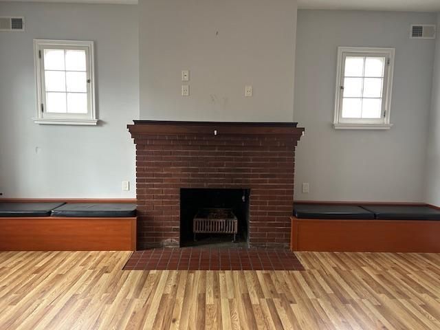 Fireplace, Interior, Wood Texture Flooring