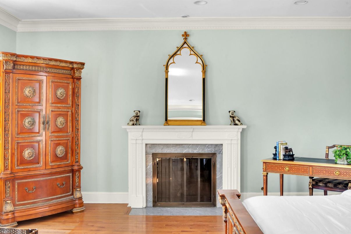 Fireplace, Interior, Recessed Lighting, Wood Texture Flooring