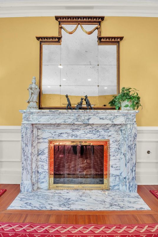 Fireplace, Interior, Wood Texture Flooring