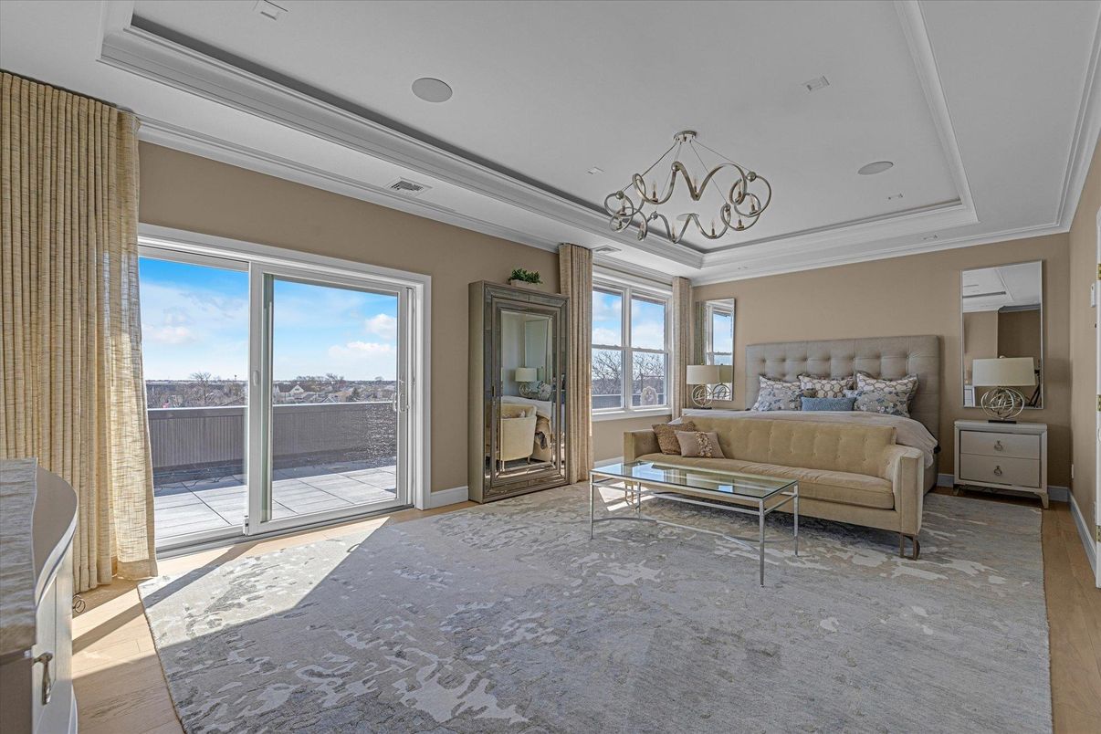 Bedroom, Chandelier, Interior, Recessed Lighting