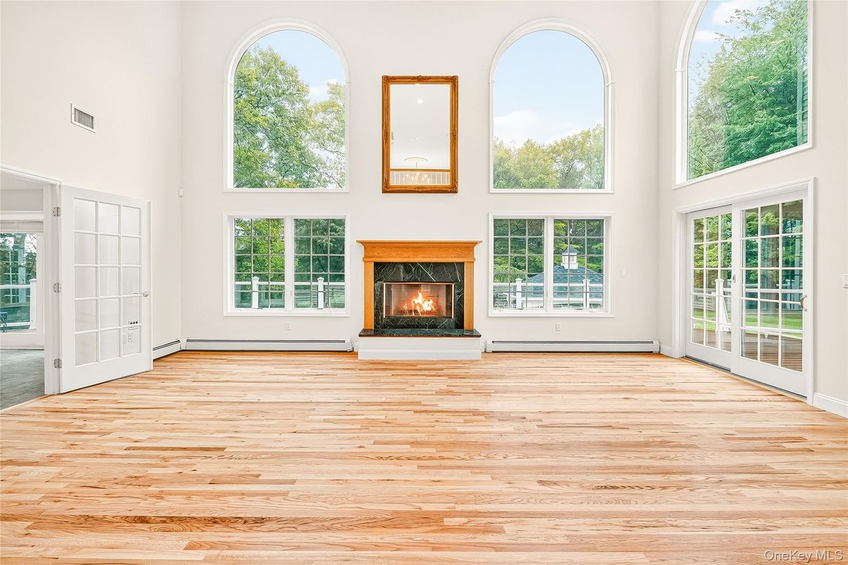 Empty room, Fireplace, Interior, Wood Texture Flooring
