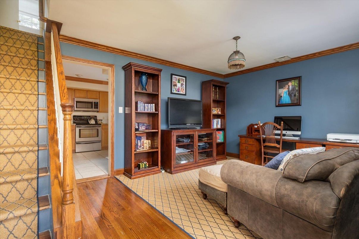 Interior, Kitchen, Living room, Stainless Steel Appliances, Wood Texture Flooring