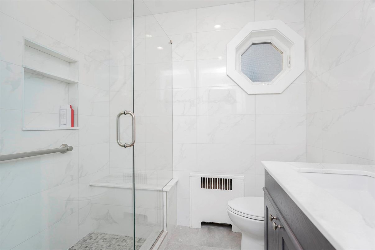 Bathroom, Glass Shower, Interior, Marble Walls