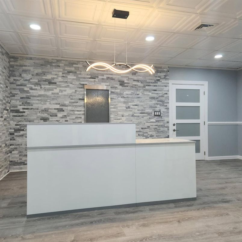 Interior, Pendant Lights, Recessed Lighting, Stone Walls, Wood Texture Flooring