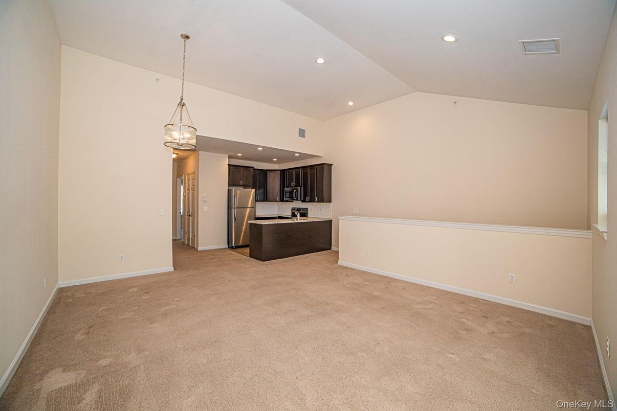 Empty room, Interior, Kitchen, Pendant Lights, Recessed Lighting