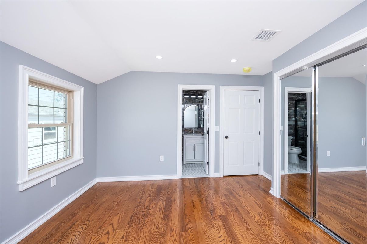 Bathroom, Empty room, Interior, Recessed Lighting, Wood Texture Flooring