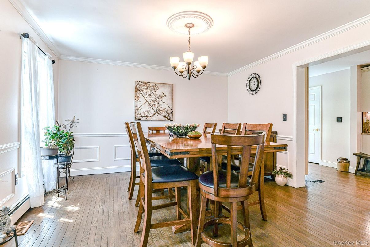 Chandelier, Dining room, Interior, Wood Texture Flooring