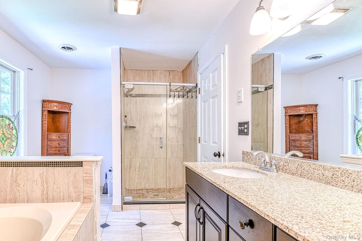 Bathroom, Dual Sink Vanities, Glass Shower, Interior
