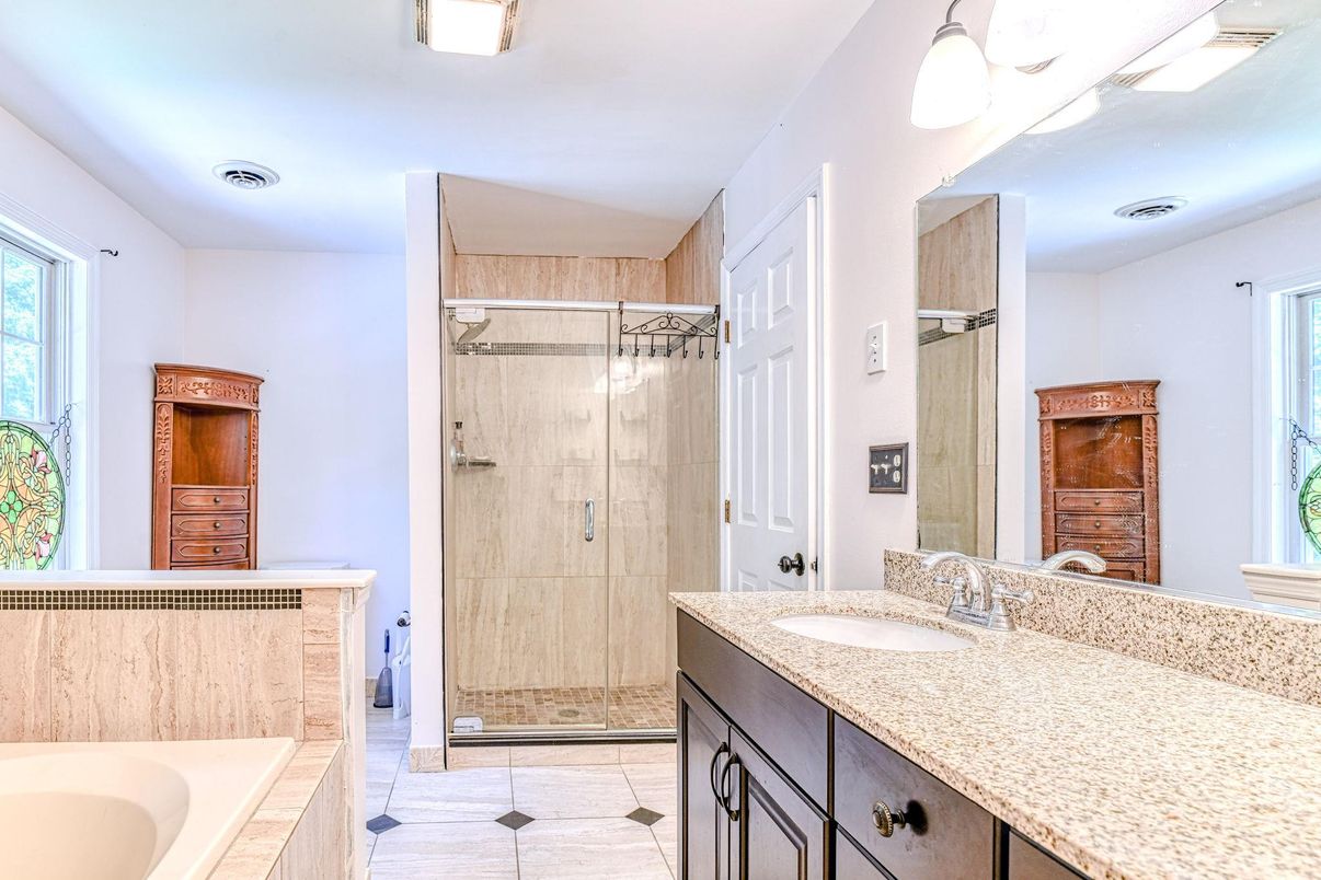 Bathroom, Dual Sink Vanities, Glass Shower, Interior