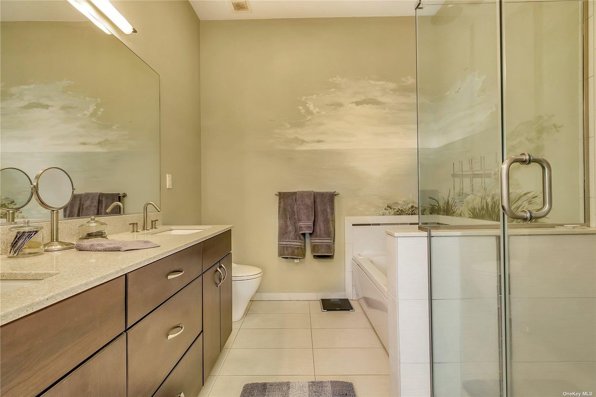 Bathroom, Dual Sink Vanities, Glass Shower, Interior