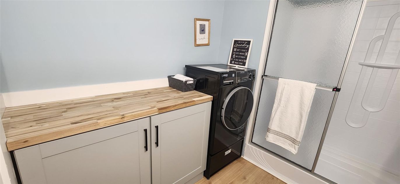 Interior, Washer, Wood Texture Flooring