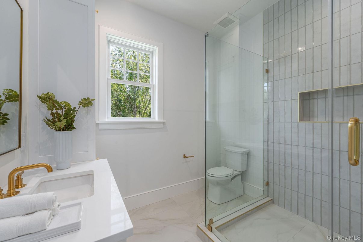 Bathroom, Glass Shower, Interior, Marble