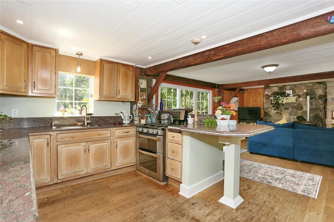 Interior, Kitchen, Living room, Pendant Lights, Recessed Lighting, Wood Texture Flooring