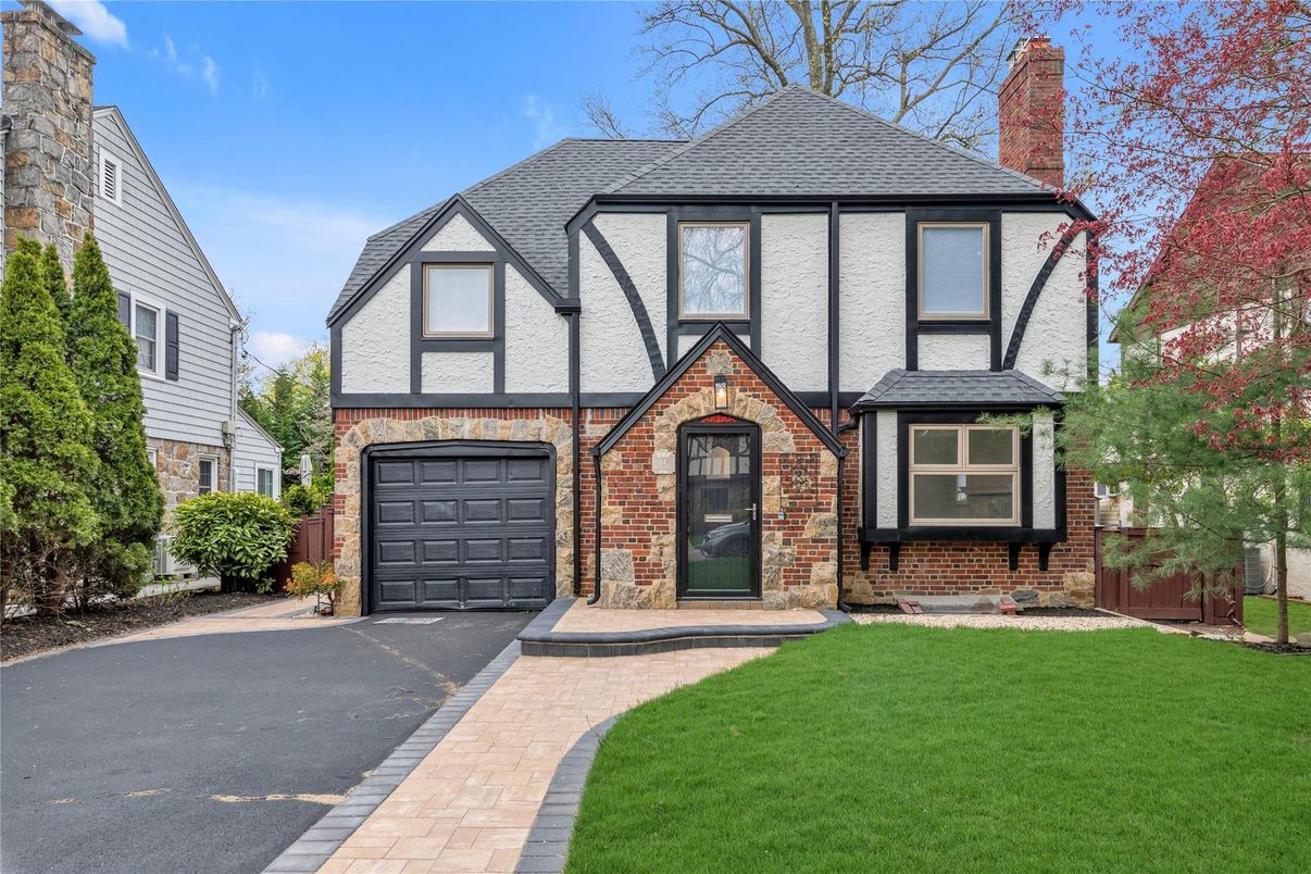 Attached, Exterior, Facade, Brick Facade, Tudor Revival