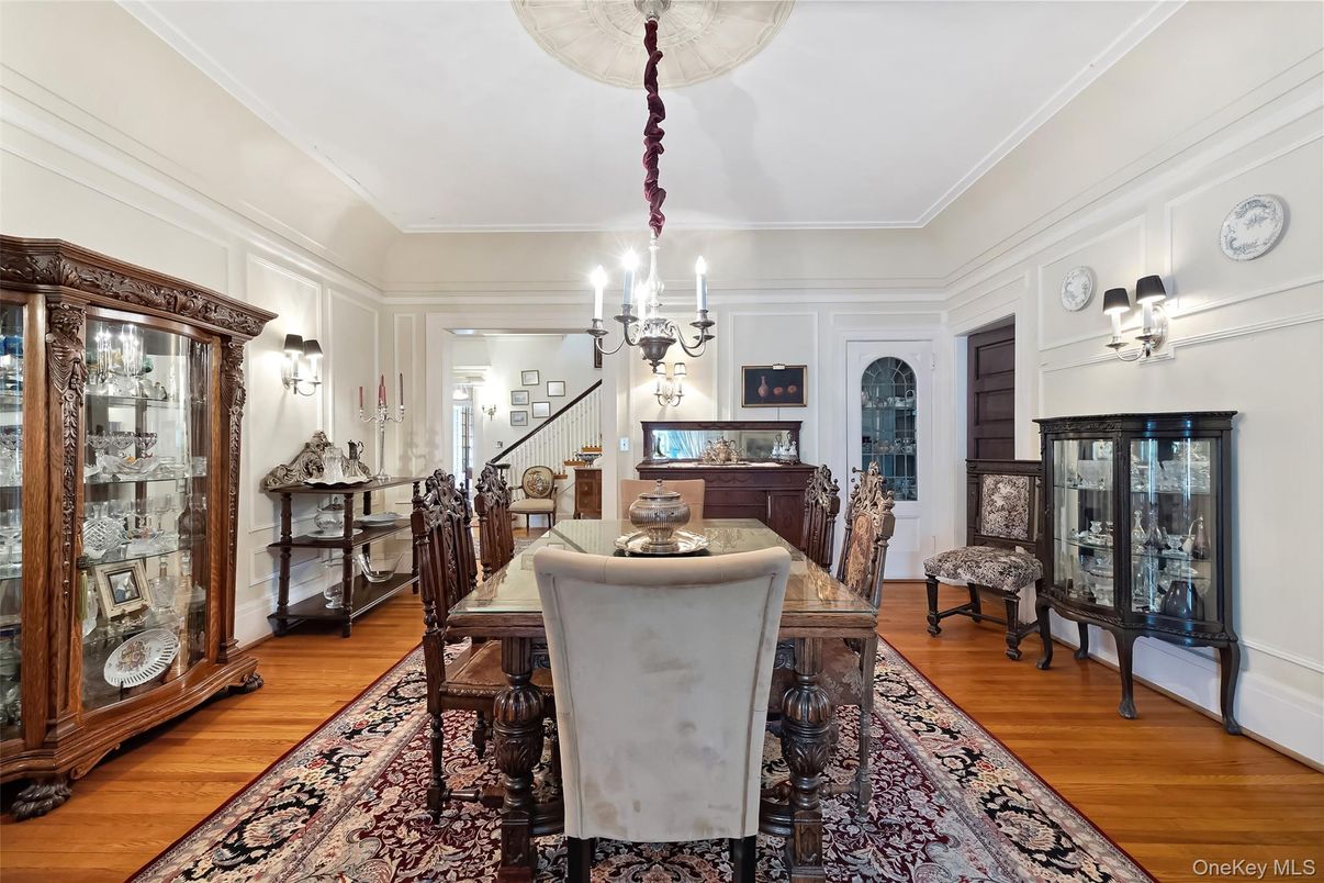 Chandelier, Dining room, Interior, Wood Texture Flooring