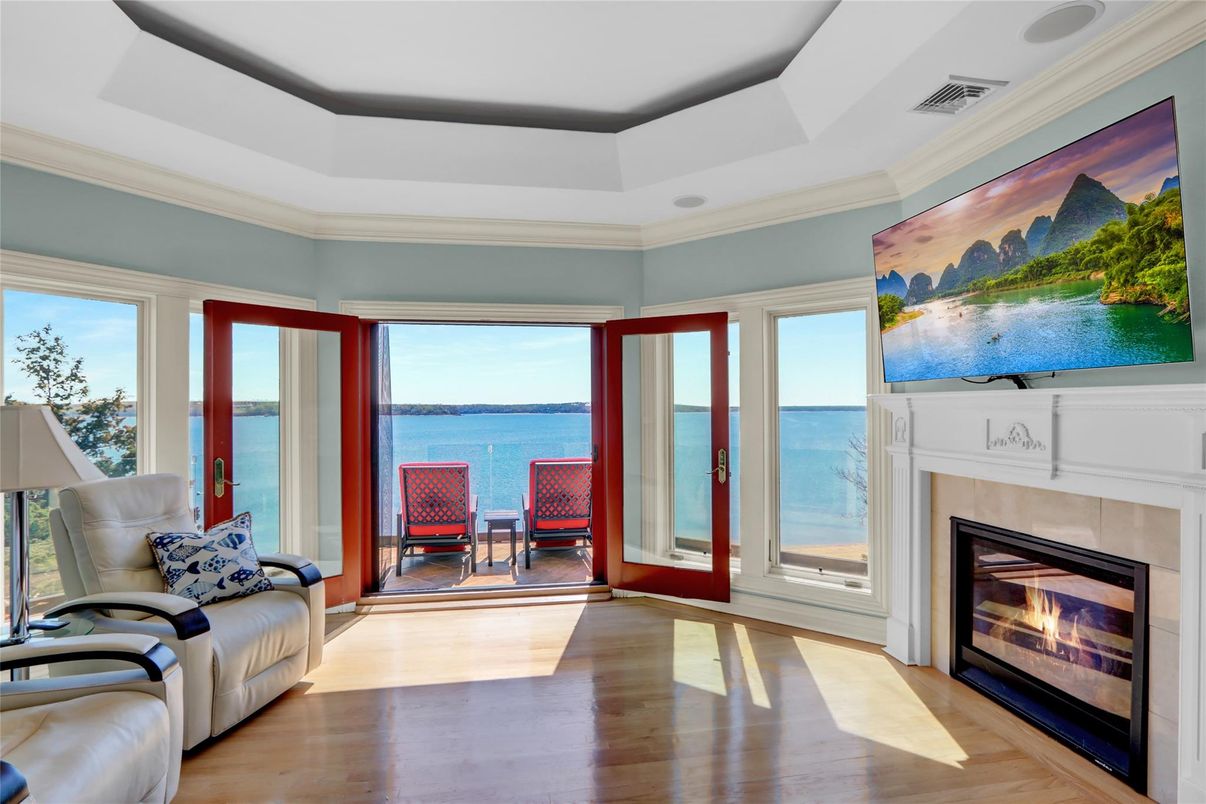 Fireplace, Interior, Water, Wood Texture Flooring