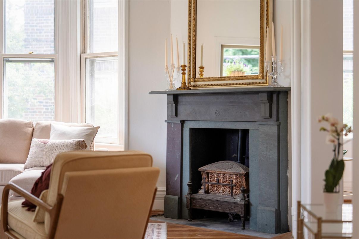 Fireplace, Interior, Wood Texture Flooring