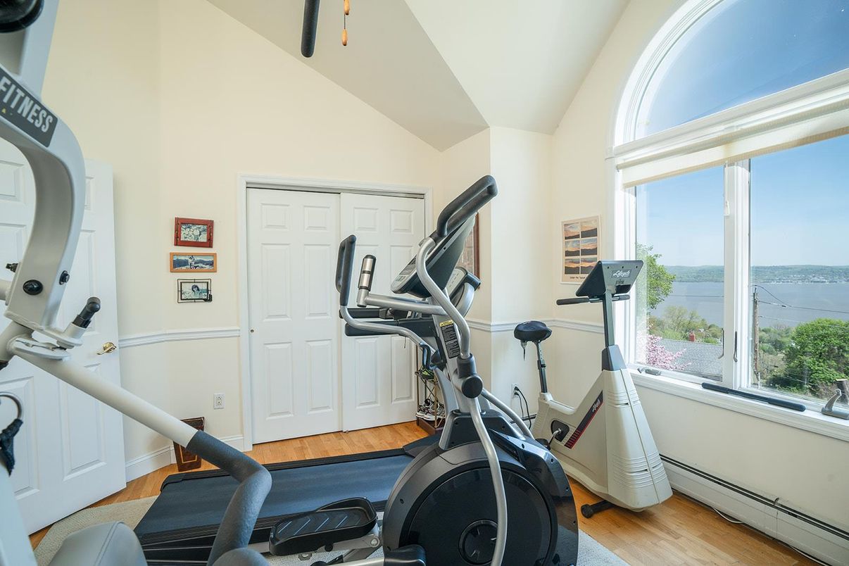 Fitness Equipment, Interior, Water, Wood Texture Flooring