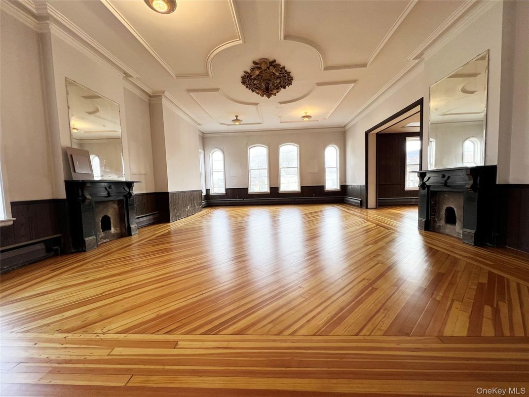 Fireplace, Interior, Recessed Lighting, Wood Texture Flooring