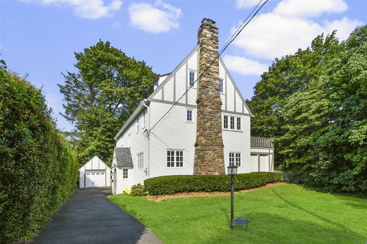 Backyard, Detached Garage, Exterior, Facade, Tudor Revival