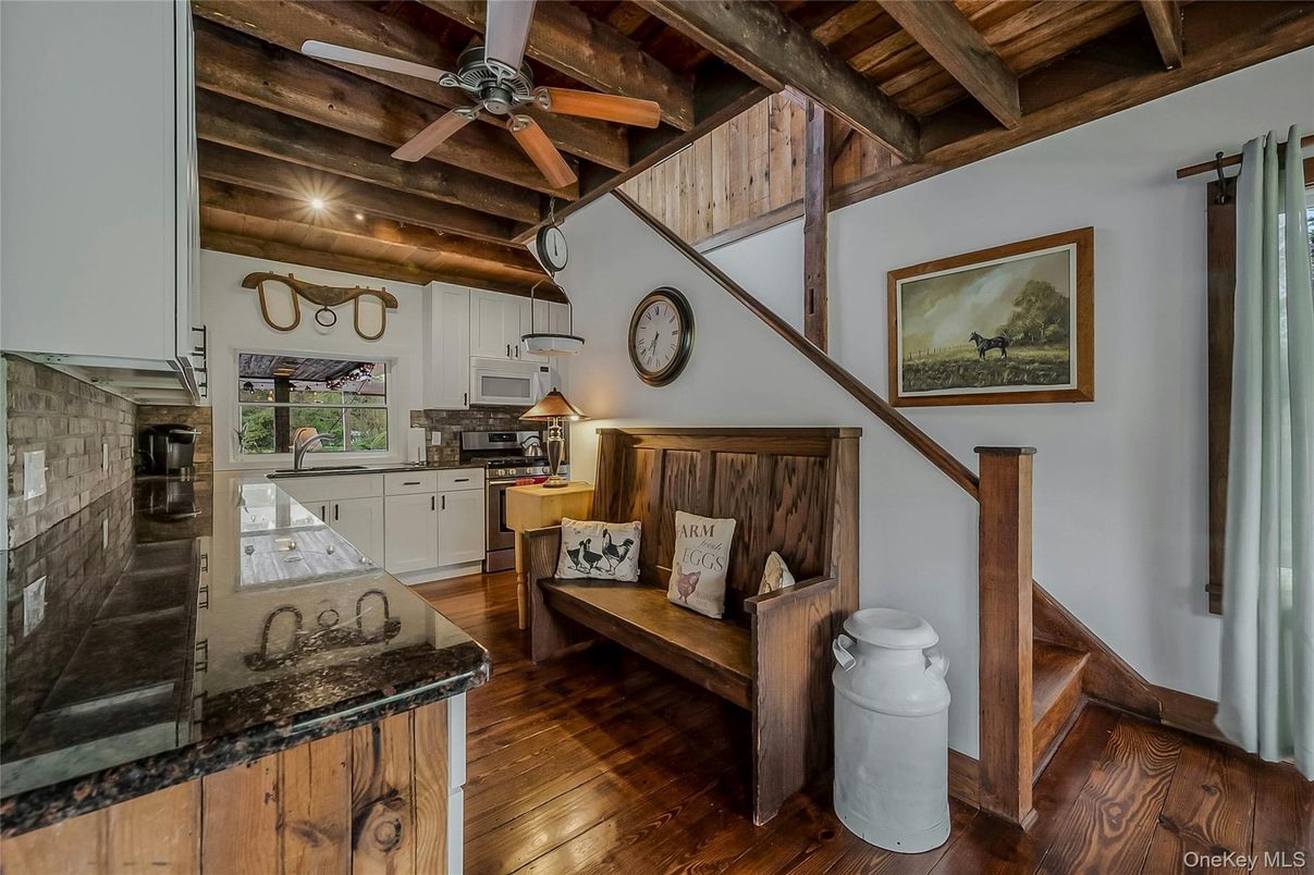 Interior, Kitchen, Recessed Lighting, Wooden Beams, Wooden Ceilings, Wood Texture Flooring