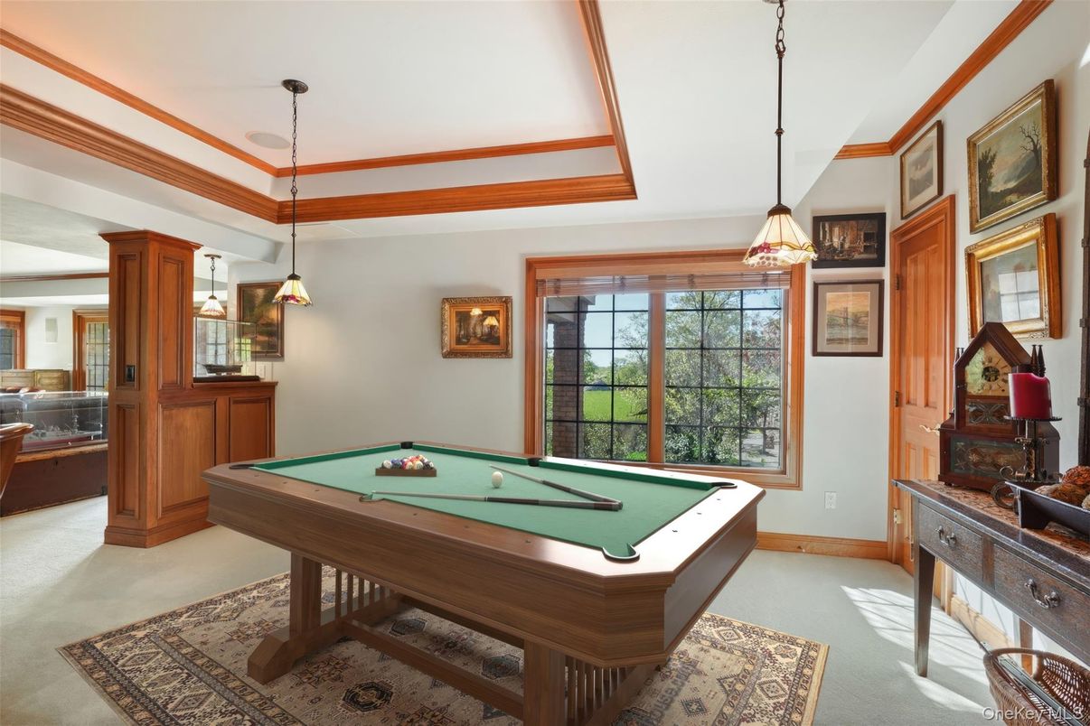 Billiard Table, Game Room, Interior, Pendant Lights